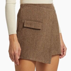 ba&sh Cara Herringbone Wool Miniskirt